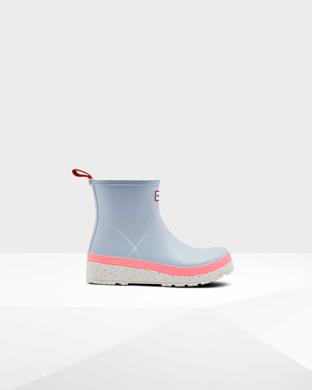 Hunter Original Play Short Speckle Mid-Calf Women's Rain Boots NZ-13910A Grey/Pink